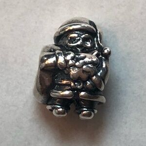 Authentic Retired Pandora Sterling Silver Santa Charm